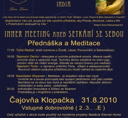 PREDNÁŠKA A MEDITÁCIA - Swami Sacchidanandaprem /INDIA/